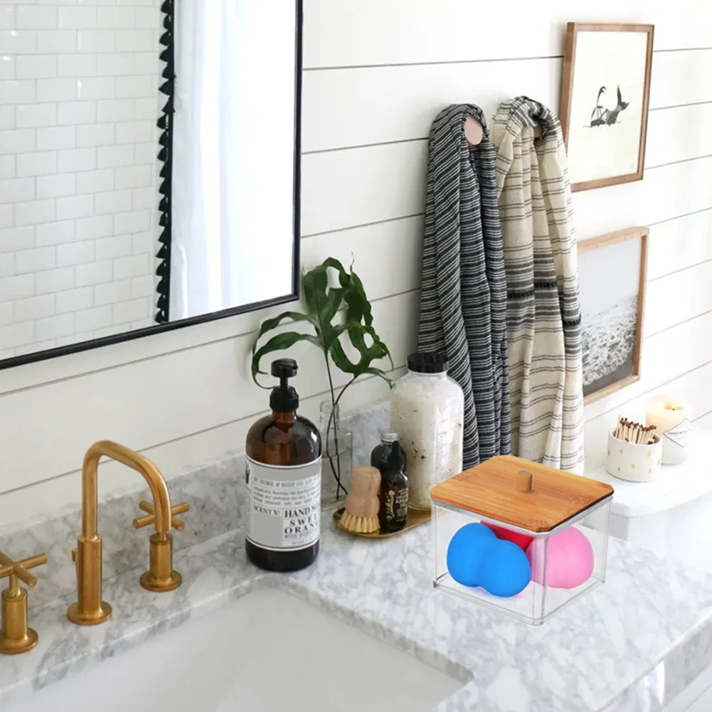 2 pack ватные палочки и держатель для хранения с крышкой ванная комната туалет