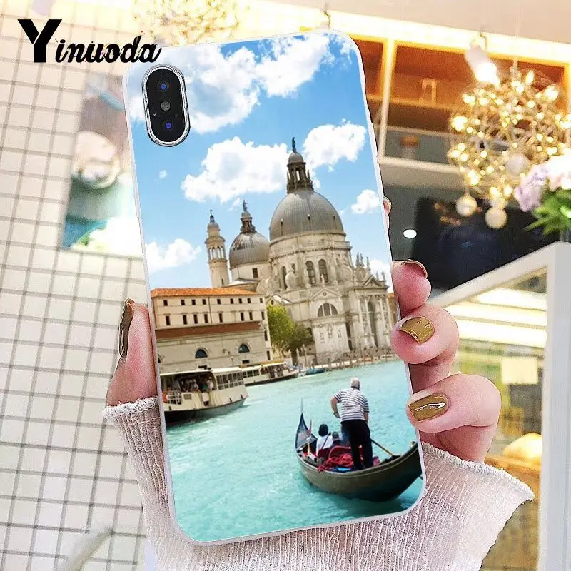 Yinuoda Italy night in venice Transparent Phone Cover Case for iPhone 8 7 6 6S Plus X 10 5 5S SE XR XS XSMAX Coque Shell Fundas - Цвет: 1