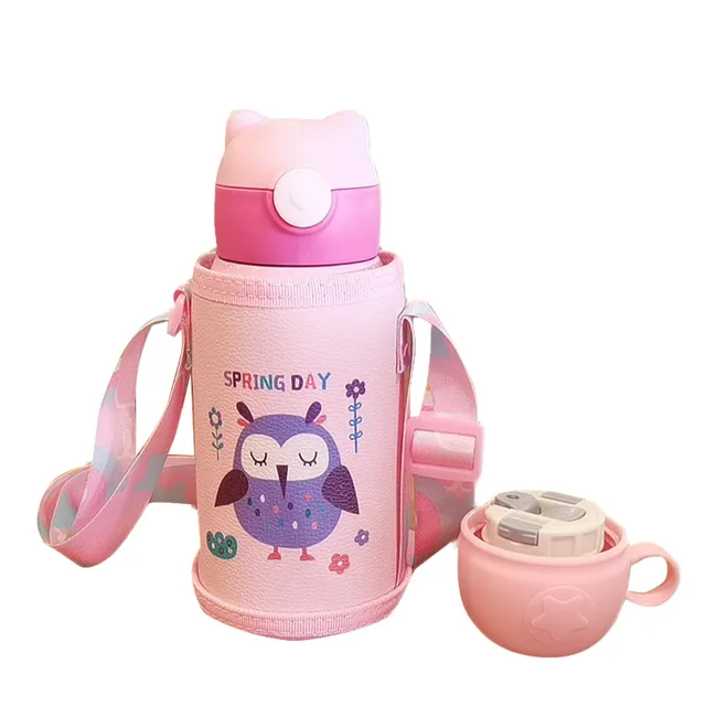 500Ml400 Ml Gyerekek Termosz Bögre Szalmával Rozsdamentes Acélból Doble Vákuum Lombikok Aranyos Termikus Vizes Palack Tumbler Thermocup - Image 6