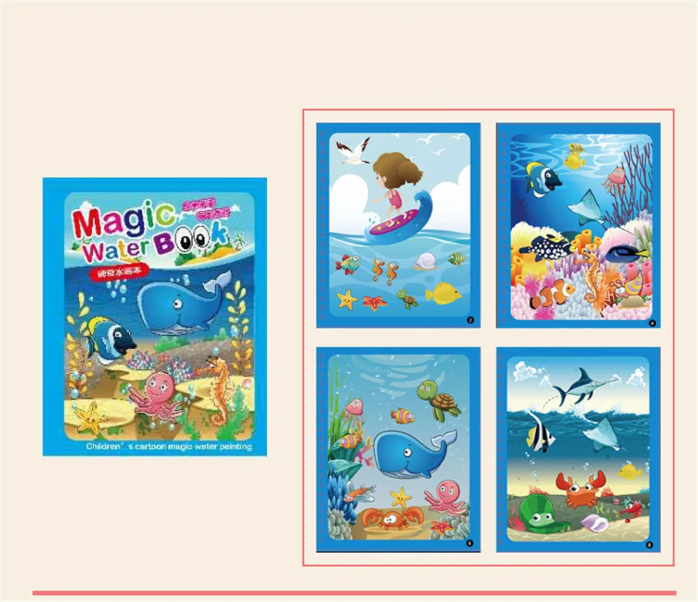 ZXZ Libro colorear Doodle pluma Mama pintura tablero dibujo para nivienos juguetes magia agua dibujo libro regalo игрушки наклейки - Цвет: A