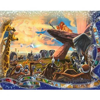 

Needlework DIY 5D Square Diamond Painting Cross Stitch Full Diamond Embroidery King of Animals Pattern Rhinestone Souvenir Gifts