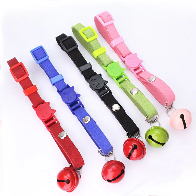 Nylon Bell Dog collar Small Pet Cat Collier Chain Puppy Neck Strap for Teddy Chihuahua Kitten Soft Korean Velvet safety New