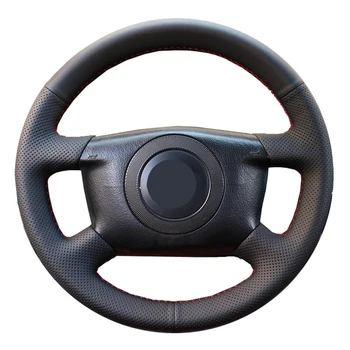 

DIY Genuine Leather Car Steering Wheel Cover For A6 2000-2004 A3 2000-2003/ Protect Steering-wheel