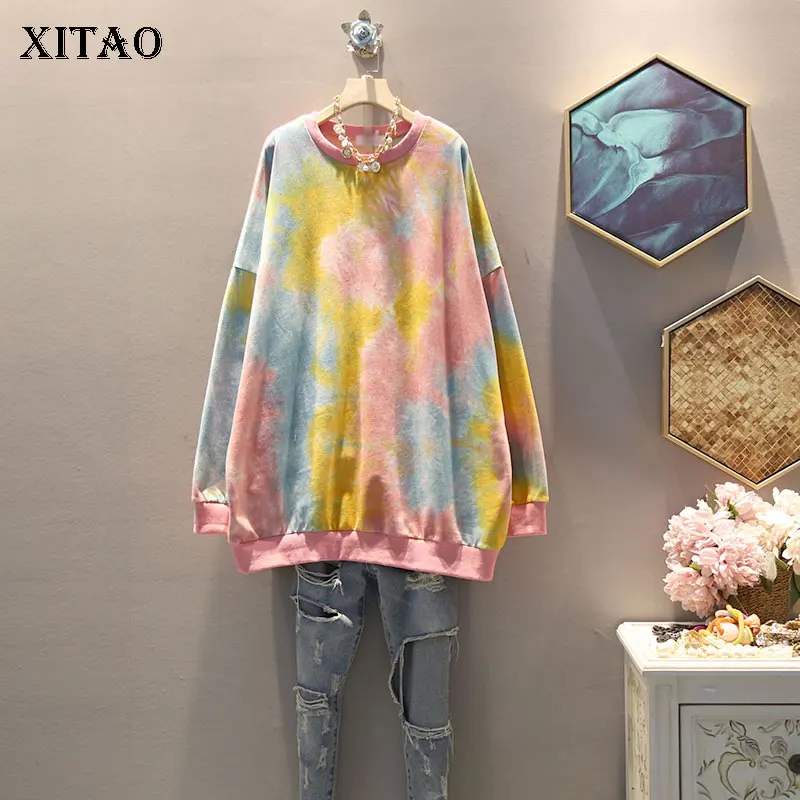 XITAO Patter Женская толстовка модная новинка Осенняя Элегантная Маленькая свежая Повседневная Толстовка с круглым вырезом и длинным рукавом GCC2375