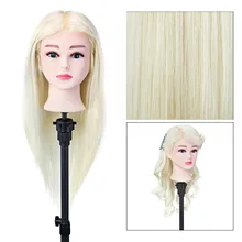 

22" 100% Real Human Hair Hairdressing Mannequin Doll Head for Hairstyles Hairdressers Curling Practice Training Head with Clip