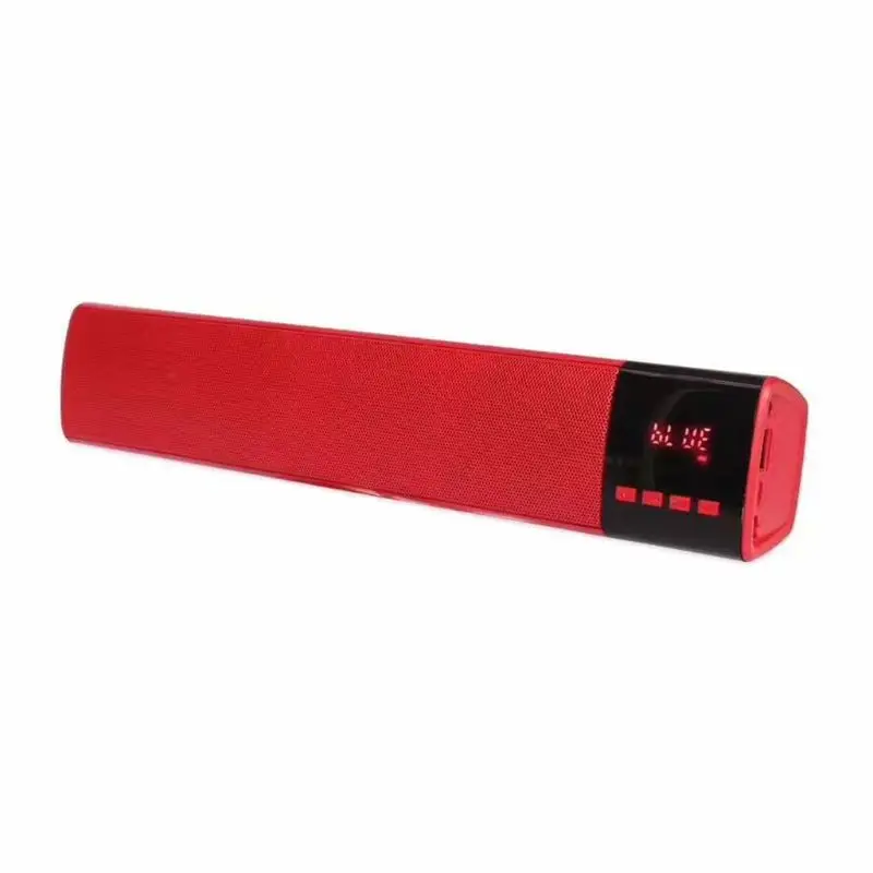 Портативный Открытый беспроводной Bluetooth динамик стерео бас Поддержка USB/TF/FM радио - Цвет: Красный