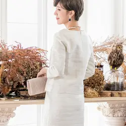 Cui ying Cuiying2018 весенняя одежда юбка новый стиль элегантные полосы горизонтальная Шея шерстяной костюм платье