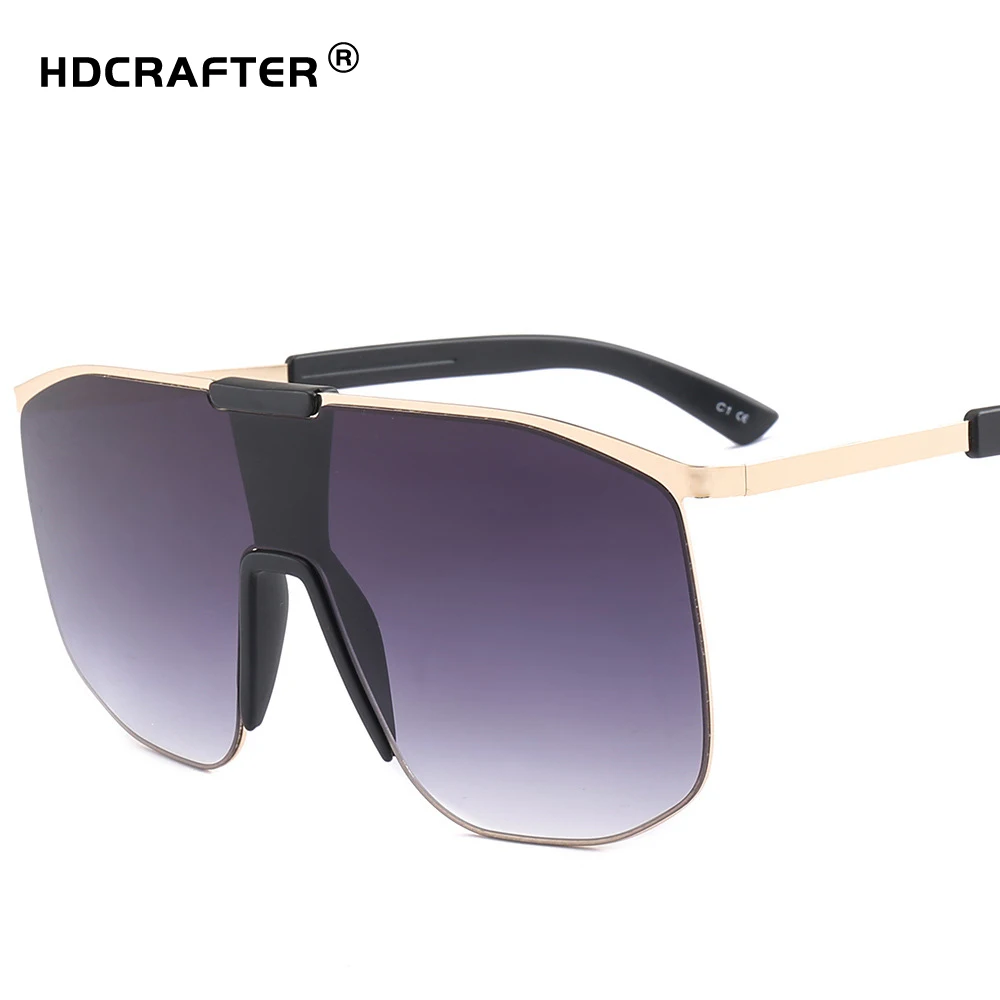 Oversized Square Sunglasses Women Men Trendy Glasses Vintage Rimless Sun Glasses Driving Travel Leisure Shades UV400