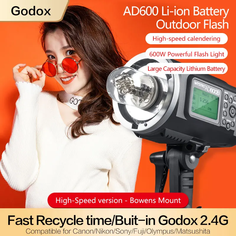 US $873.75 Godox AD600 AD600B TTL AllInOne Flash Lithium Battery With Bowen Or Godox Mount For NikonCannonSony Camera Photography