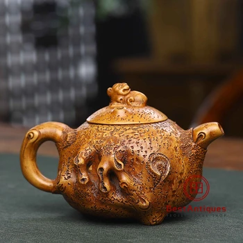

Yixing Zisha Teapot Purple Clay Teapots Handmade Shoutao Gongchun 380cc