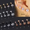 1 pcs Medical Stainless steel Crystal Zircon Ear Studs Earrings For Women/Men 4 Prong Tragus Cartilage Piercing Jewelry ► Photo 1/6