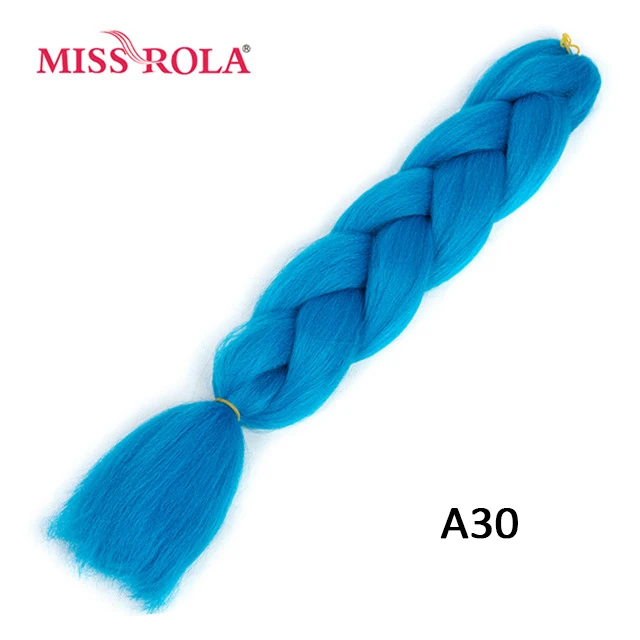 Miss Rola Synthetic Support Wholesale 100g 24 Inch Jumbo BraidsPink Green Yellow High Temperature Fiber Ombre Hair Extensions A30