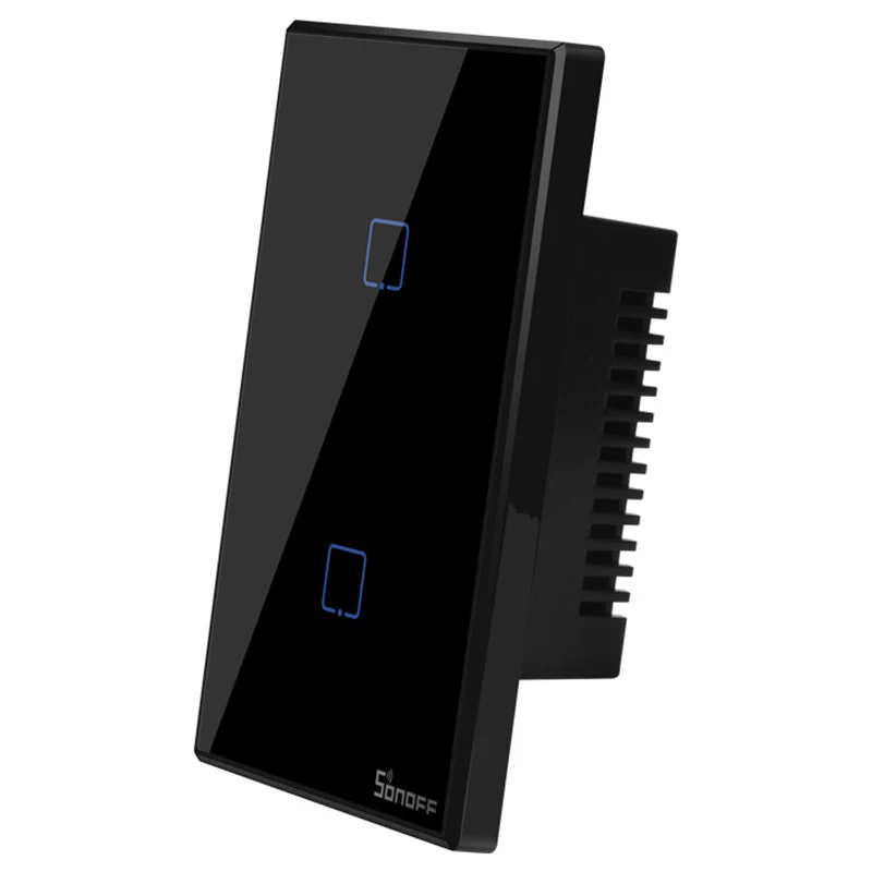 Интеллектуальный выключатель света SONOFF T3 Smart Wi-Fi настенный светильник нам переключатель черный 120 Тип на границах 1/2/3 433 RF/приложение/сенсорный экран Управление работает для Google Home