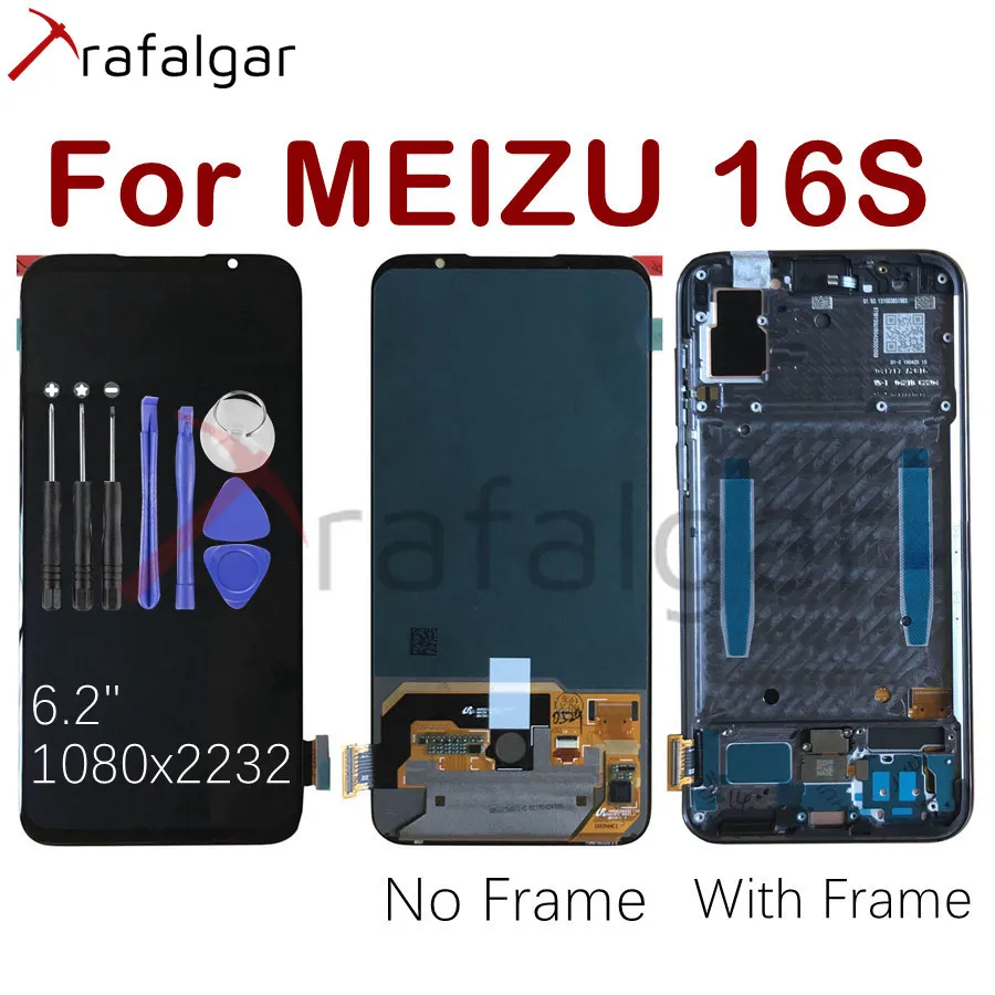 Дисплей для 6," MEIZU 16S lcd дисплей сенсорный дигитайзер с рамкой экрана для Meizu 16S lcd AMOLED замена экрана