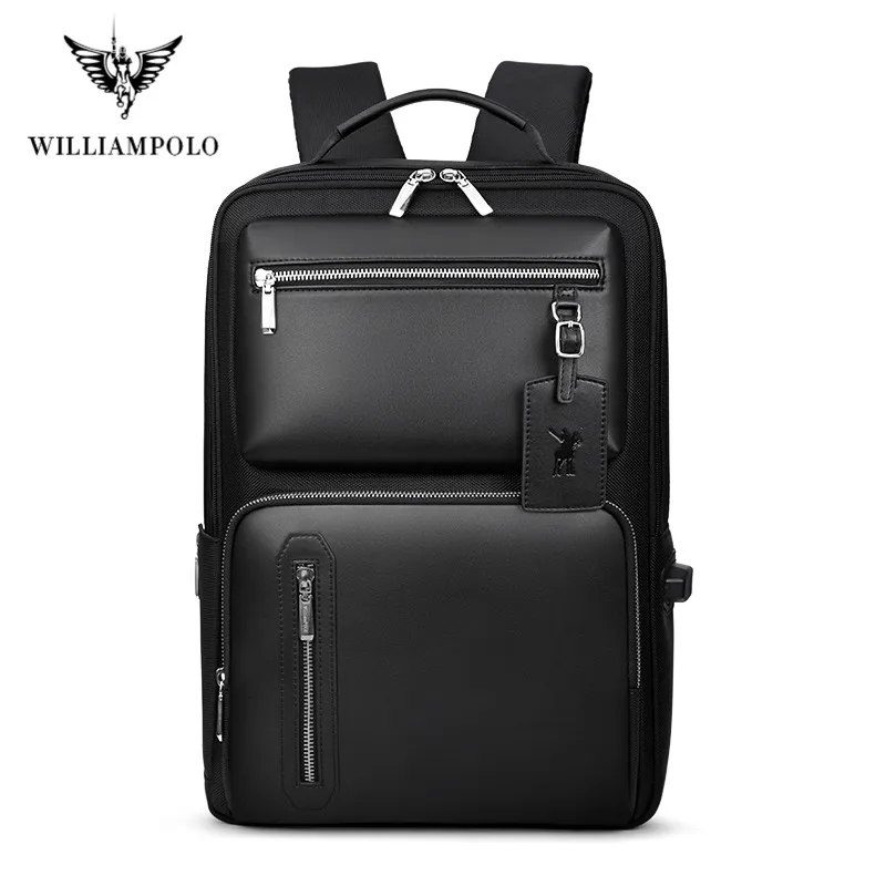 Williampolo Oxford Travel Laptop Men Backpack Casual Business Fashion Male Office Work BackPack Bags Big School Backpack for men