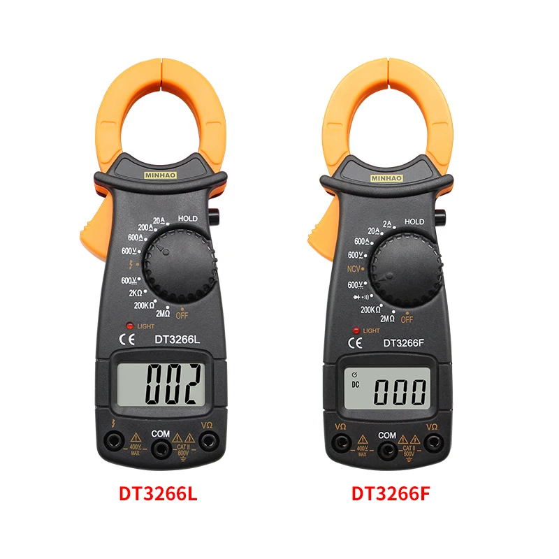 DT-3266L Digital Amper Clamp Meter Multimeter NCV Current Clamp Pincers Voltmeter Ammeter 600A AC/DC Ohm Current Voltage Tester