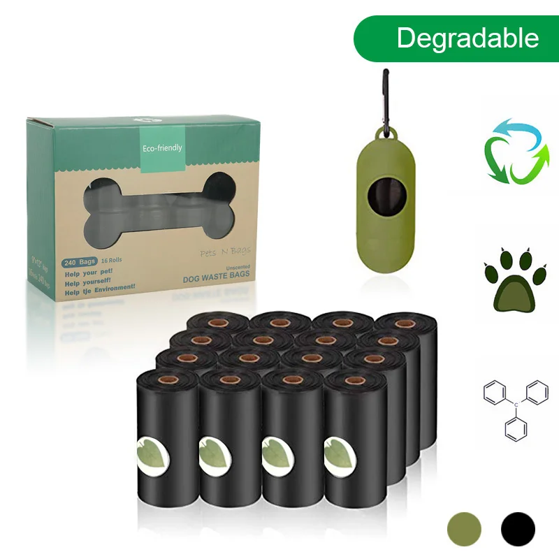 Biodegradable Dog Poop Bags Plastic Waste Garbage Bag With Dispenser for Dog Outdoor walking Pet Trash Cleaning Carrier product