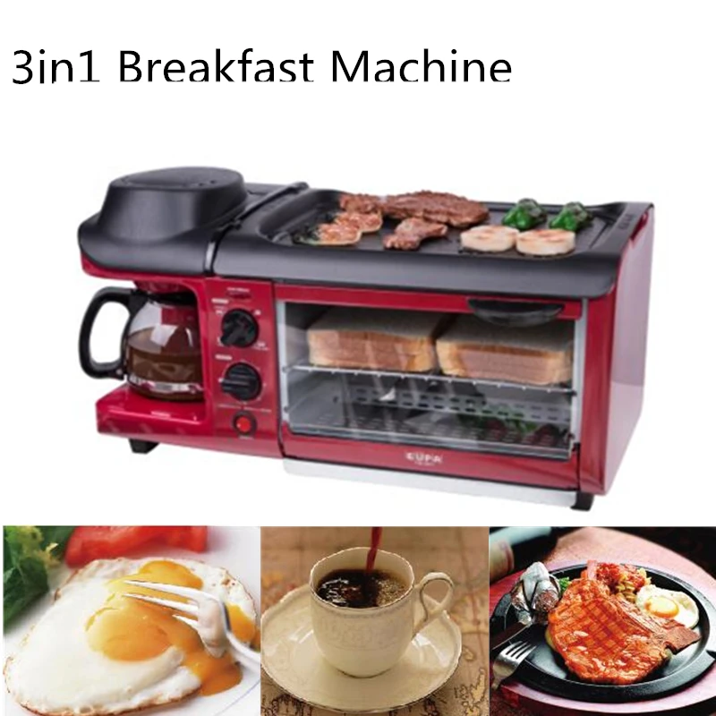 

Multifunction breakfast maker oven bacon toast oven coffee maker 3 in 1 maker machine breakfast machine bake oven fried egg
