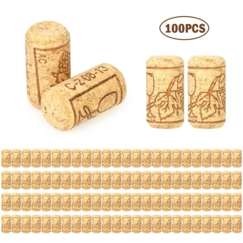 100pcs 100 шт./компл. пробка для винной бутылки 40*21 мм набор из 100 шт. пробка для красной винной бутылки дубовая красная винная Бутылка пробка дубовые винные пробки - Цвет: 100pcs