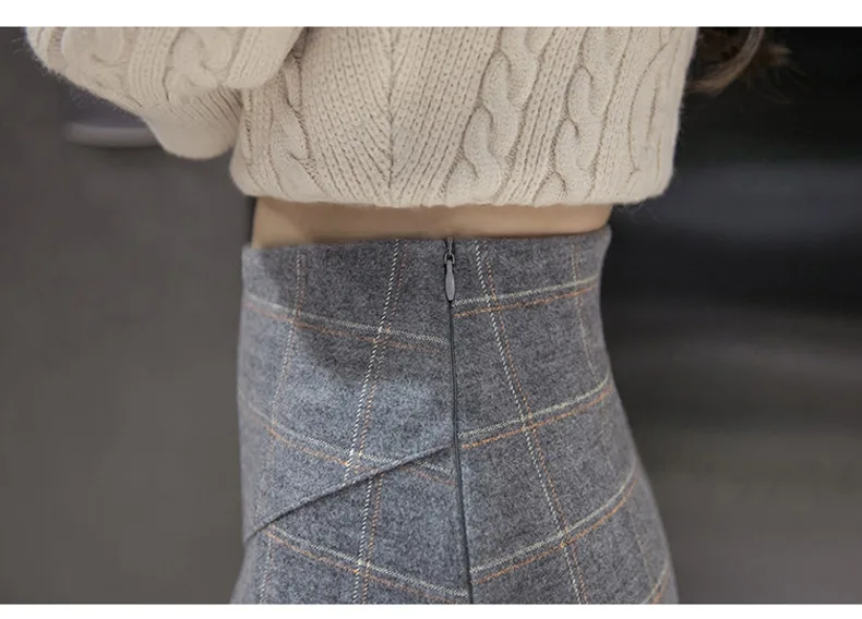 Юбки faldas mujer женские осенне-зимние moda клетчатый гофрированный корейский стиль harajuku Короткие мини Большие размеры ворсистые юбки