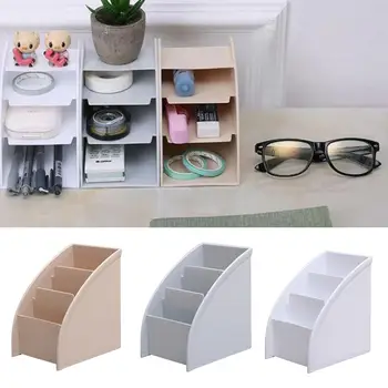 

Multi-Functional Trapezoid Organizer Remote Control Storage Box Mobile Phone Holder Makeup Storage Case Desk Decor