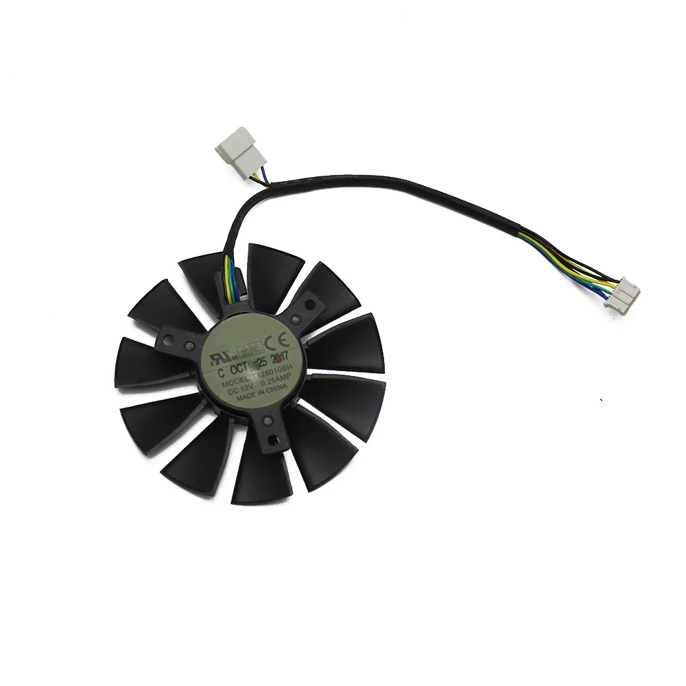 Кулер T128010BH 75 мм DC 12 В 0 25 а для ASUS STRIX GTX1050 Ti GTX 1050Ti RX 460 RX560 графический вентилятор с