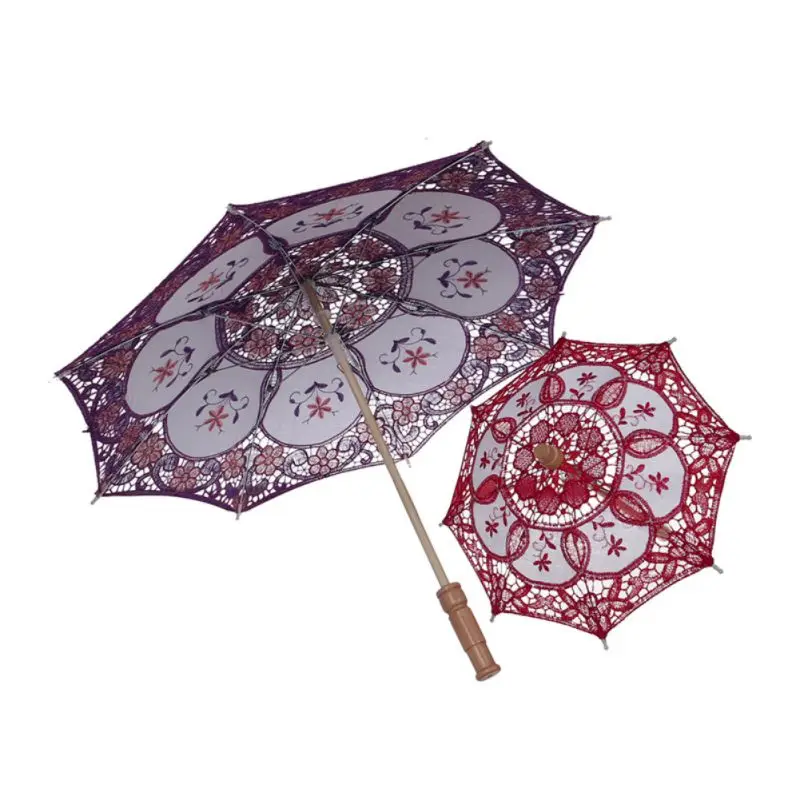 

Small Decorative Umbrellas With Wood Handle Shooting Parasol Umbrellas Party Costume Accessories Cosplay Props For Children