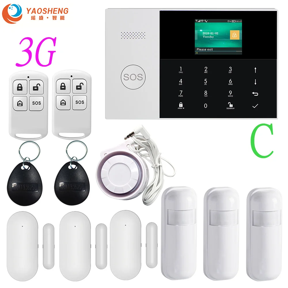 YS-023-PG-105-3G-C 3g Беспроводной Wi-Fi SIM GPRS SMS смарт-пульт дистанционного управления APP Top Home/Factory/House охранная сигнализация хост для IOS Android - Цвет: YS-023-PG-105-3G-C