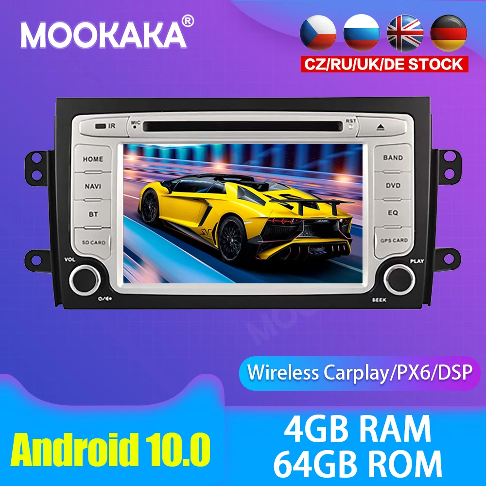 

Android 10,0 автомобильный мультимедийный DVD-плеер GPS радио для Suzuki SX4 2006-2010 GPS Навигация стерео DSP аудио PX6