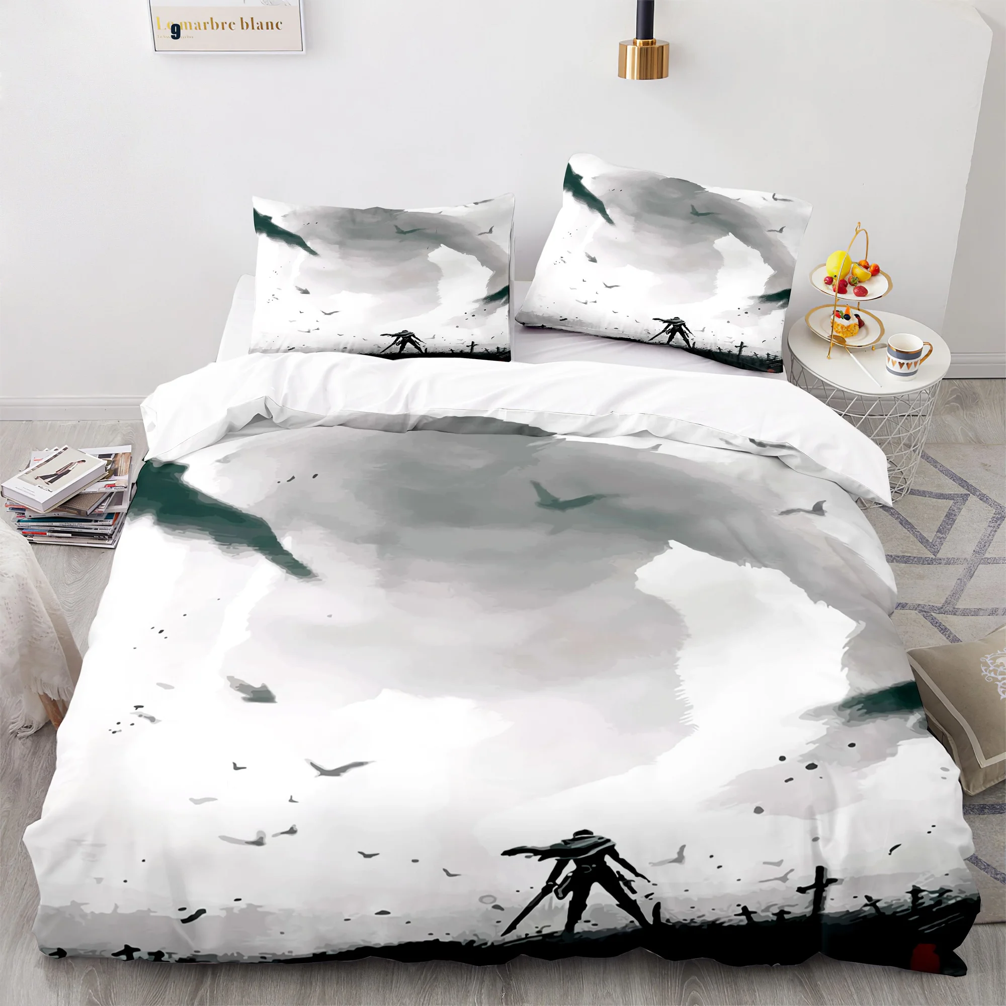 Attack On Titan Bedding Set Single Twin Full Queen King Size Attack On Titan Bed Set Aldult Kid Bedroom Duvetcover Sets 054 