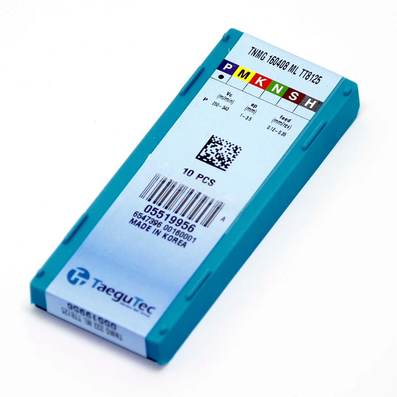 TNMG160408 ML TT8125 10 шт./лот TaeguTec отрицательные треугольные внешние поворотные вставки