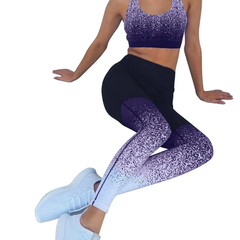 SFIT, женские наборы для бега, градиентный принт, для спортзала, спорта, фитнеса, бега, набор,, для женщин, для бега, тонкие, наборы, для женщин, Осенние - Цвет: navy
