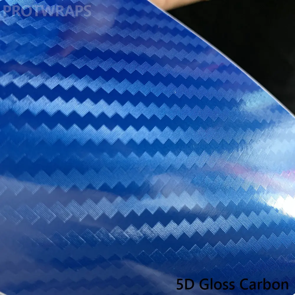 Carbon Film 5D 152x20 cm Adhesive Sticker Sheet Car Wrapping Auto Moto blue R TOOGOO 