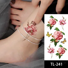  Men's Temporary Tattoo Stickers And Labels Henna Hand Black Fake Tattoo Waterproof Artistic Font Love Heart Flash Tatto For Male 