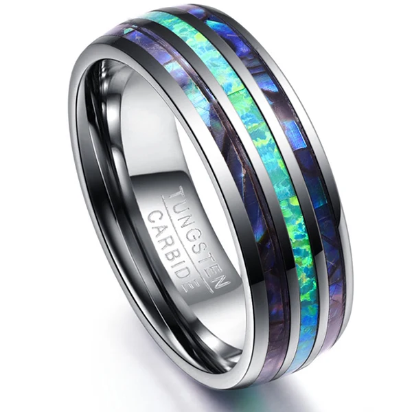 So men, 8 мм, серебряное кольцо из натурального дерева и стрелы, дизайнерское вольфрамовое кольцо для мужчин, обручальное кольцо, купольное Стильное кольцо, Размеры 6-13 - Цвет основного камня: As Show