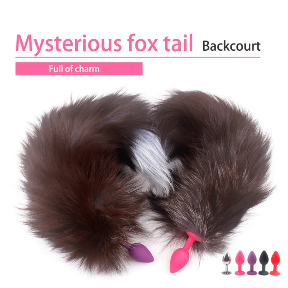 Anal-plug-fox-tail-butt-plug-silicone-metal-plug-toys-dog-tail-artificial-hair-fox-brown (3)
