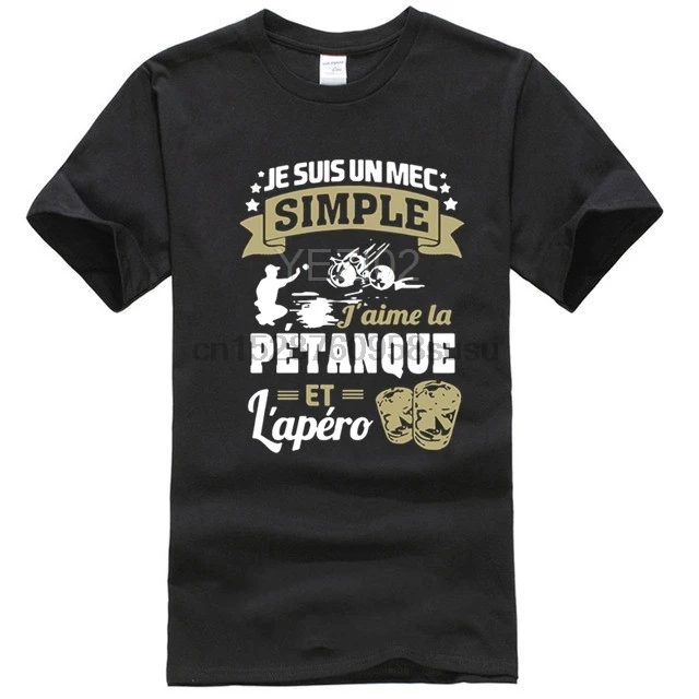 J aime la petanque et lapero t degli uomini делла camicia Su Misura 100% cotone O Collo Regalo comico |