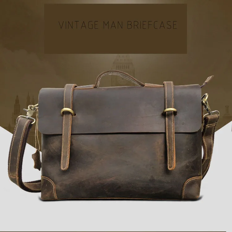 

Fashion Simple Business Men Briefcase Bag Genuine cowhide Leather Laptop Bag Casual Man Bag Shoulder bags CHRISTMAS GIFT
