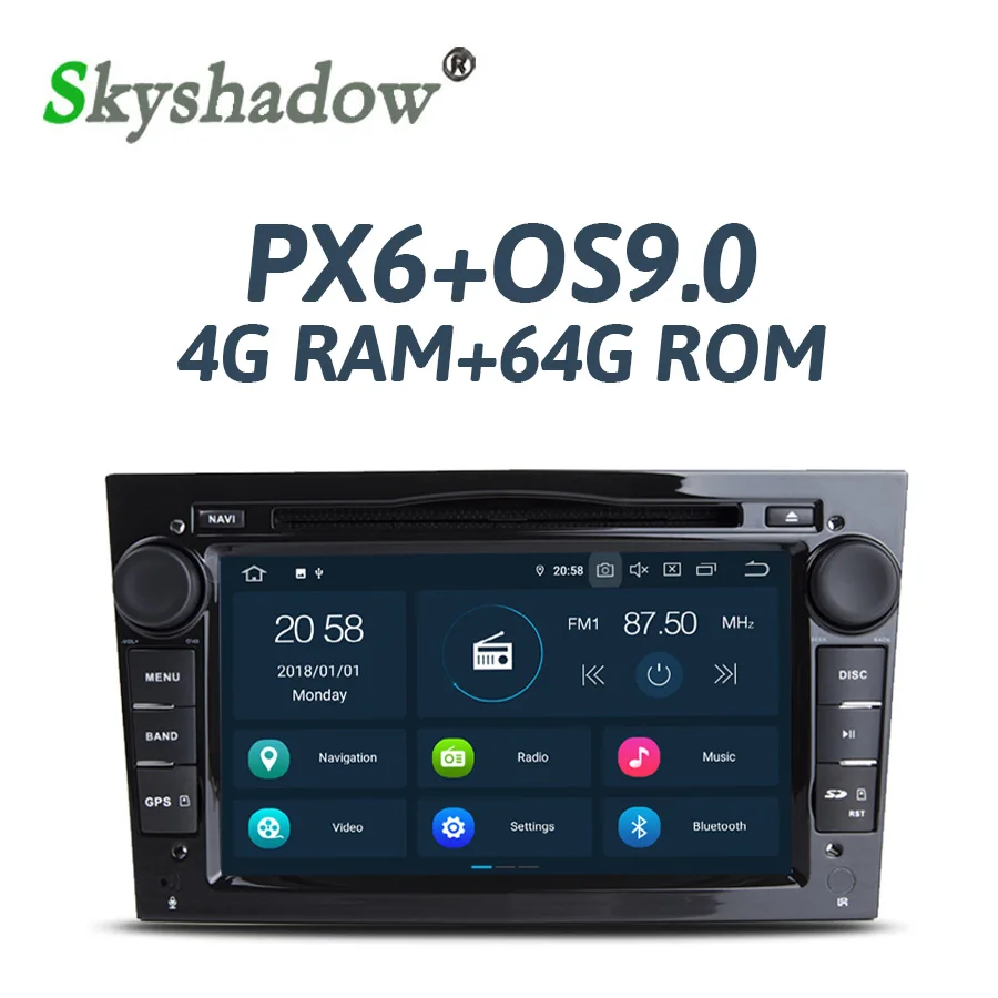 Black-4G-64G-DSP DSP PX6 ips Android 9,0 4 Гб ОЗУ 64 ГБ Автомобильный dvd-плеер gps карта радио для Opel Zafira Vectra Antara Astra Combo Corsa Meriva Vivaro - Цвет: Black-4G-64G-DSP