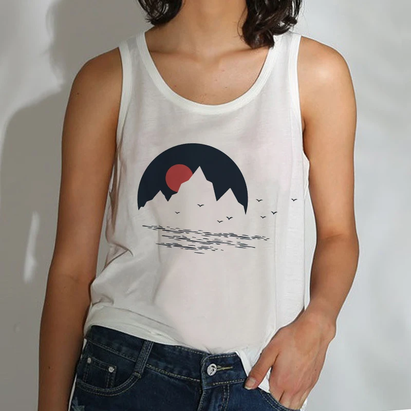 Camisole, женские майки, Vogue Belief Of The Universe, футболка с принтом, Женская Повседневная Свободная майка Harajuku размера плюс, спортивные майки