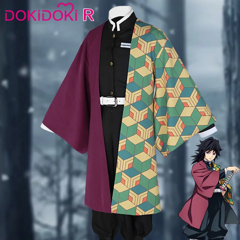 DokiDoki-R аниме косплей демона убийца: Kimetsu no Yaiba Tomioka Giyuu костюм Мужчины кимоно Kimetsu no Yaiba Косплей Костюм Аниме