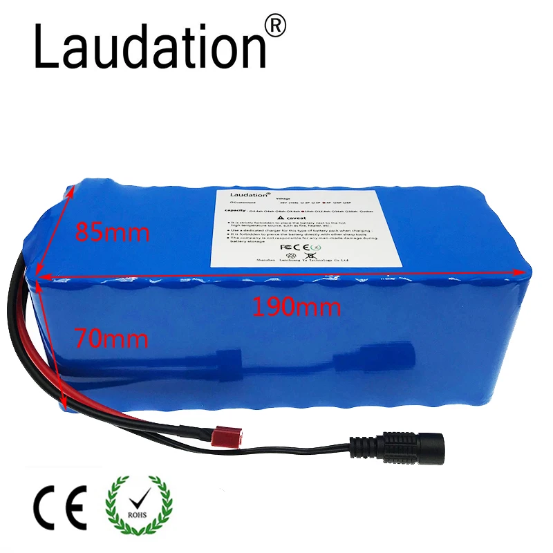 Laudation 36V 12ah литиевая батарея электрического велосипеда 42V 10S 4P высокое качество 18650