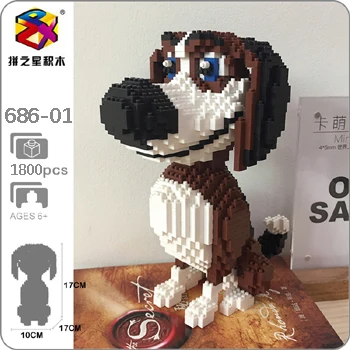 BS Beagle Hound Шнауцер такса овчарка Собака Животное 3D животное 3D модель DIY Алмаз Мини Строительные маленькие блоки кирпичи игрушка без коробки - Цвет: Ozzy