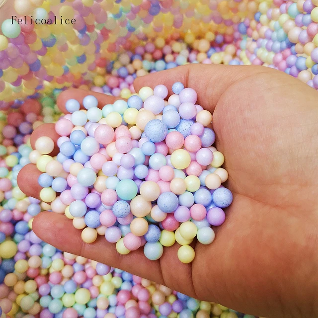 Rainbow Mix Foam Beads for Slime, Rainbow Slime Supply, Slime Supplies,  Micro Foam Accessories, Craft, Miniature, Fake Food, 2-4mm 5-10mm 