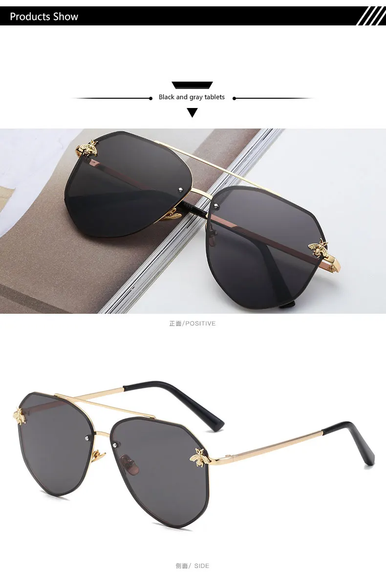 2020 New European and American Sunglasses Female Korean Version of the Tide Square Frame UV400 Protection ins Glasses