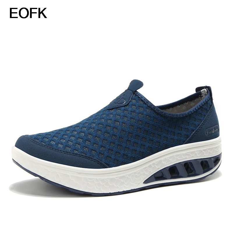 EOFK/Летняя женская обувь на плоской платформе Повседневная без шнуровки