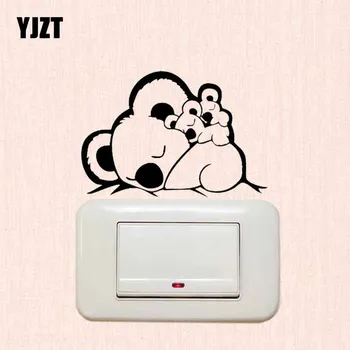 

YJZT Cartoon Animal Family Wall Switch Sticker Vinyl Decal Children Room Decor Funny Creative S19-0039