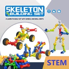 Скелет Строительные блоки Набор DIY творческая модель сборки кирпич образовательные детские игрушки строительные блоки Стволовые Обучающие игрушки, подарки