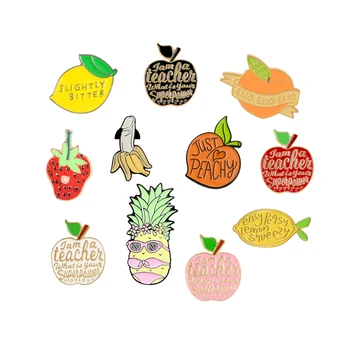 

Fruit Collection!Fashion Enamel Pins with Apple Banana Strawberry Pineapple Badge Outside Clothing Backpack Jewelry Lapel Pin