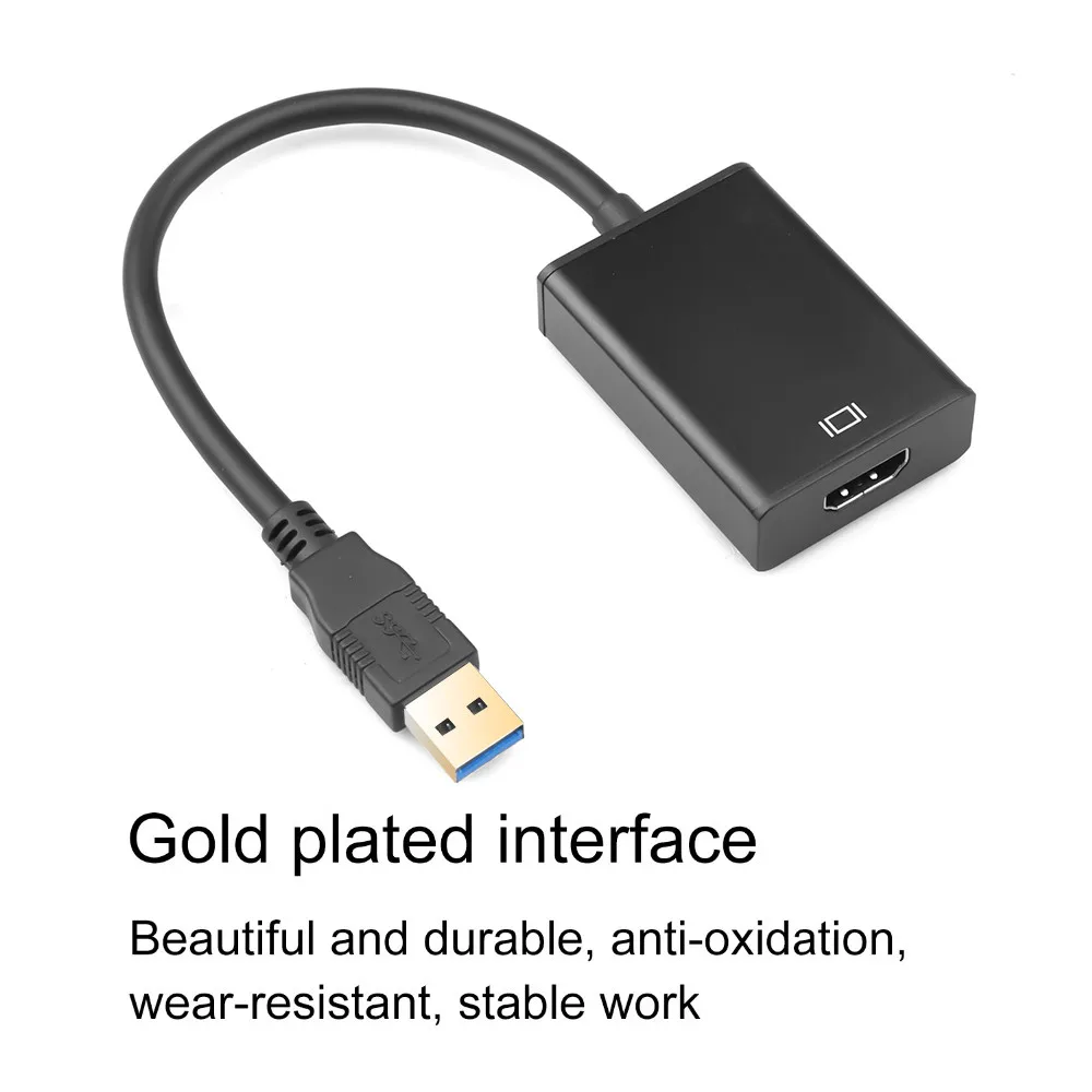 1080P 60HZ HD Portable USB 3.0 To HDMI-compatible Audio Video Adapter Converter Cable High Speed 5 Gbps For Windows 7/8/10 PC
